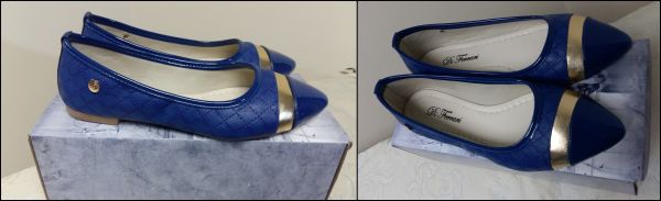Sapatilha Azul com dourado